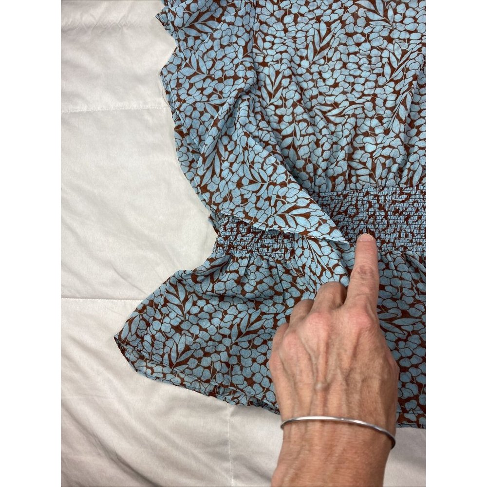 Anthropologie Feather Bone Flutter Ruffle Top Xl - image 2